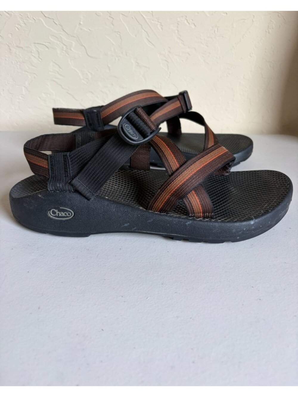Chaco Z/1 Brown Orange Men's US 13 Hiking Sandals Adjustable Straps